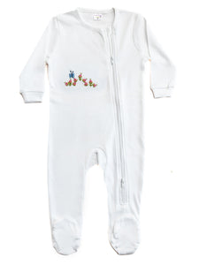 Baby Footie in Combed Cotton Embroidered