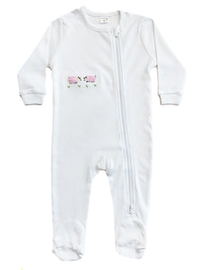 Baby Footie in Combed Cotton Embroidered