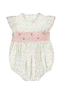 Alizee Cherry Ruffled Sleeve Bubble Romper