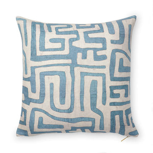 Indigo Classic Kuba Cloth Pillow Pillow St. Frank 22" x 22" 