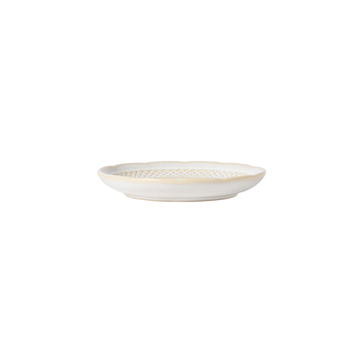 Cristal Collection appetizer Plates in White, Set of 6