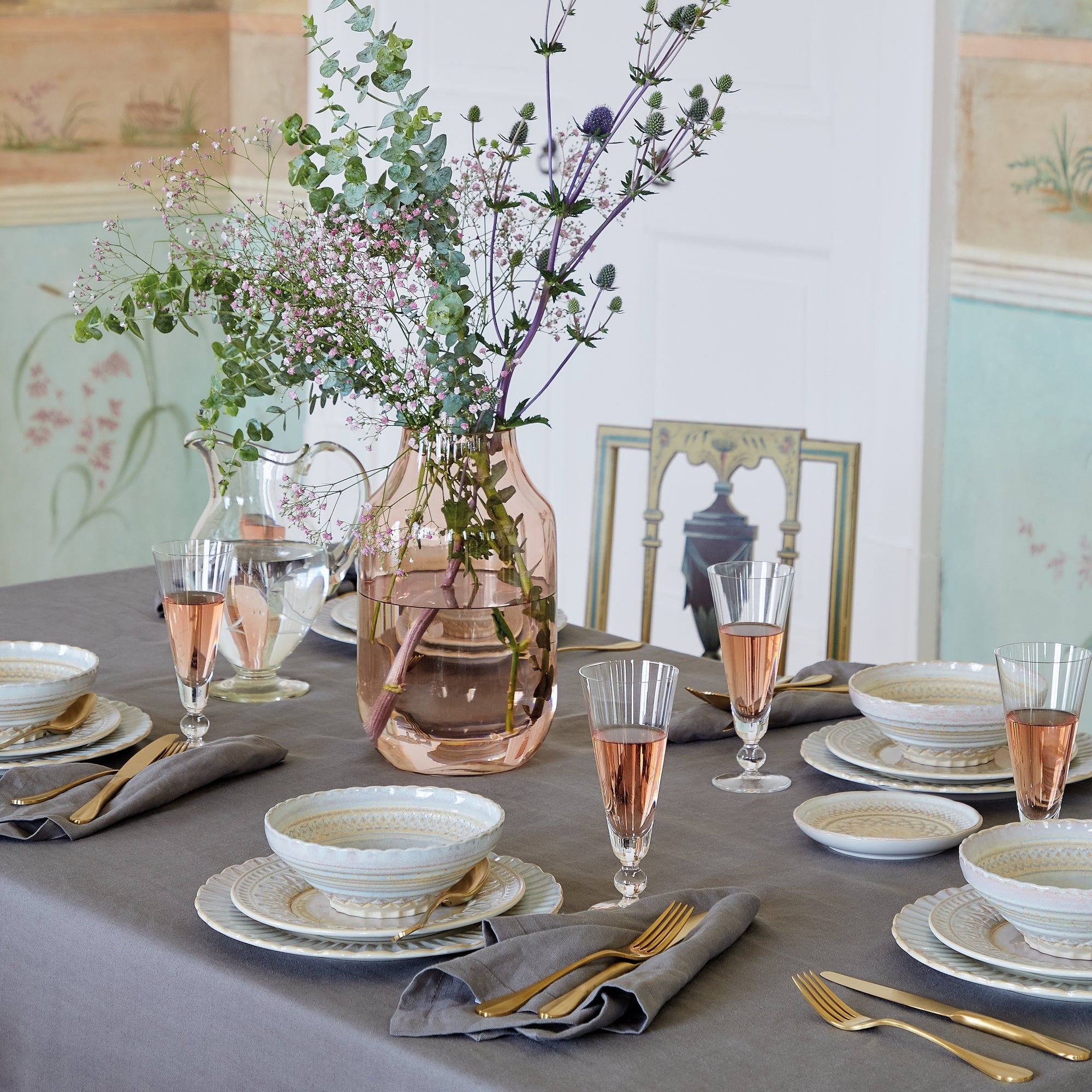 Cristal Collection Dinner Plates in Nacar, Set of 6