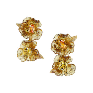 Sapphire Petunia Drop Earrings