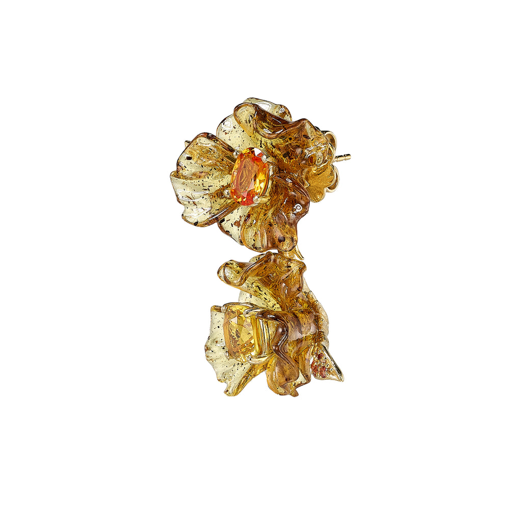 Sapphire Petunia Drop Earrings