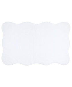 Scalloped White Wavy Bath Mat Rebecca Udall¬†