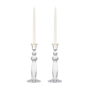 Sancia Extra Tall Taper Candleholders in Gold Rim in, Set of 2