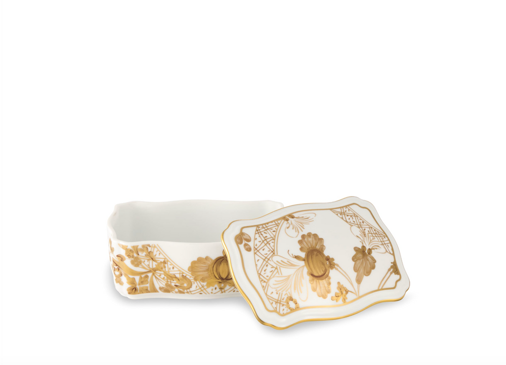 Rectangular Box with Cover, 5.7" in Aurum