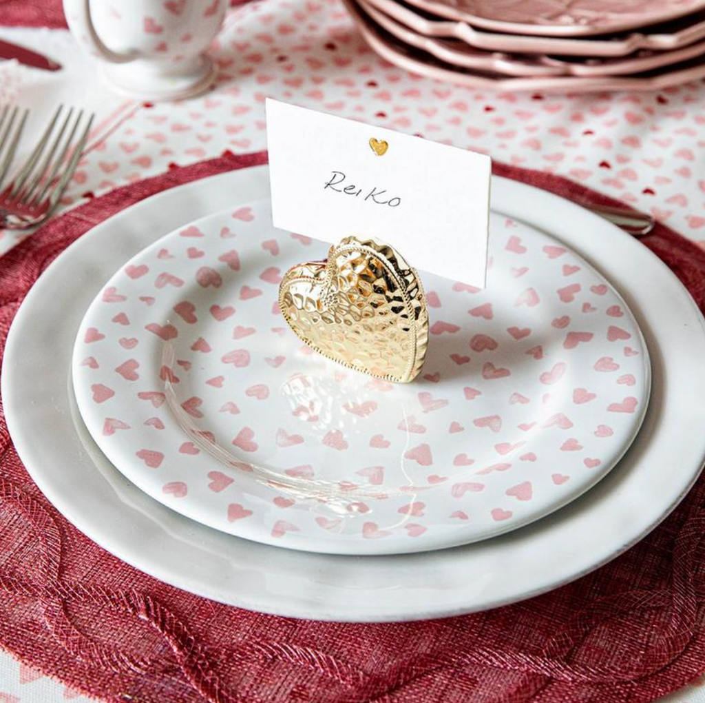 Berry & Thread Heart Place Card Holder, Set of 4 in Gold