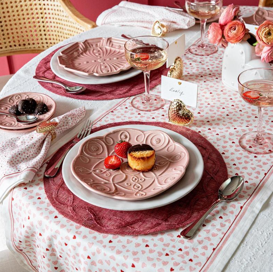 Jardins Du Monde Dessert/Salad Plate Assorted, Set of 4 in Blush