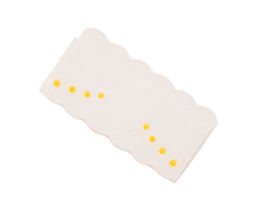 Daisy Aperitivo Cocktail Napkin in White, Set of 4