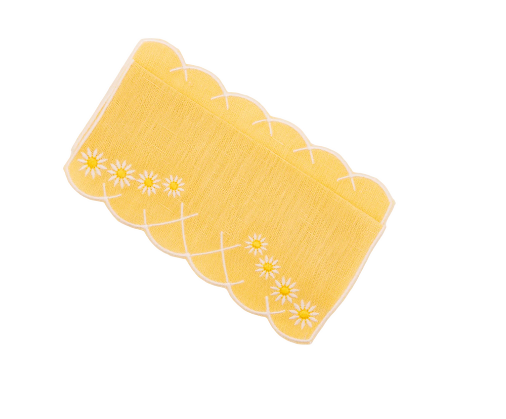 Daisy Aperitivo Cocktail Napkin in Yellow, Set of 4
