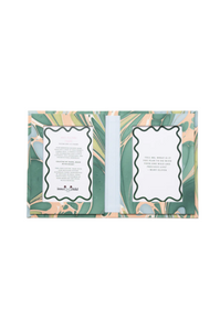 Hand Marbled Picture Frame Folding Book, 4x6 in Green and Pink