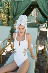OTM Exclusive: The Flora One-Piece In White & Light Blue