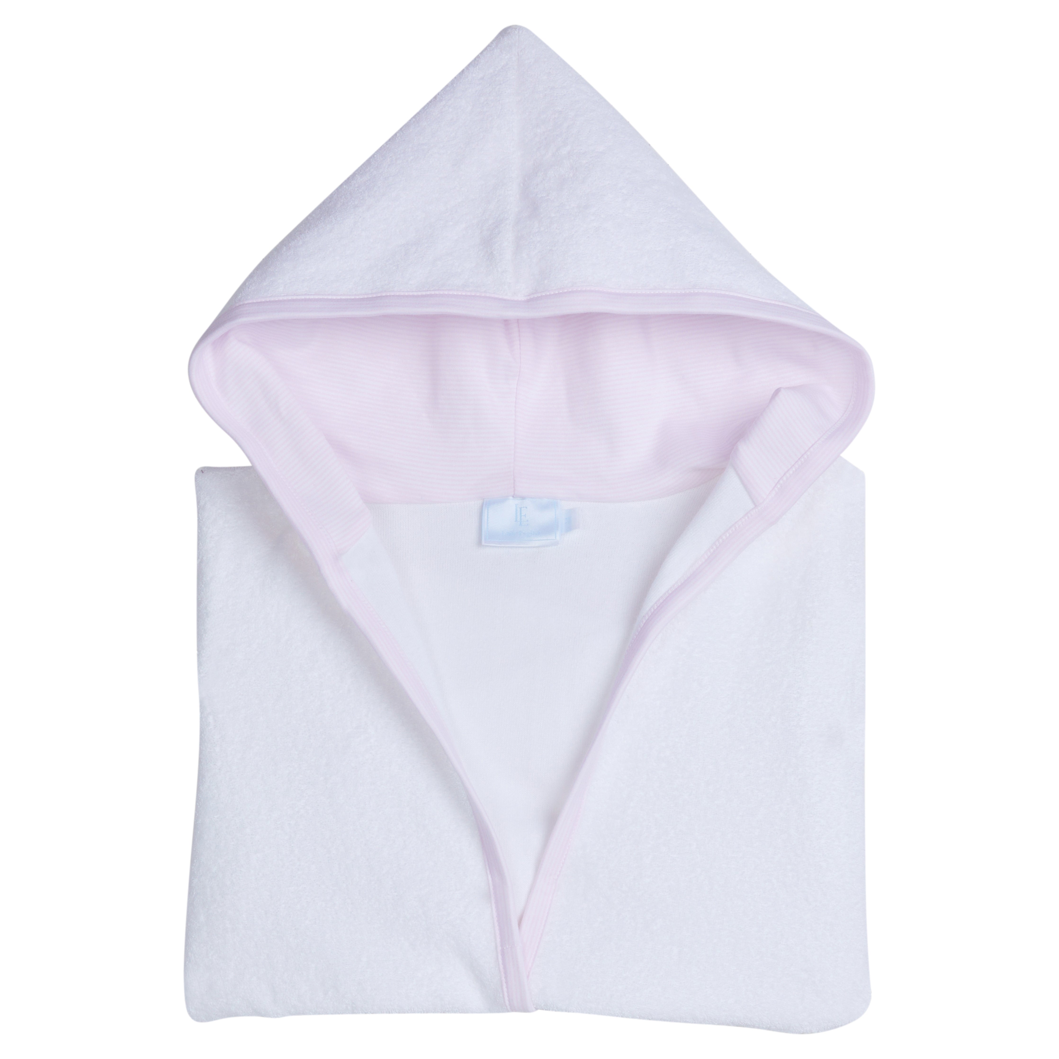 Little English traditional children's clothing.  White bath robe with pink trim for girls.  Gift clothing for girls