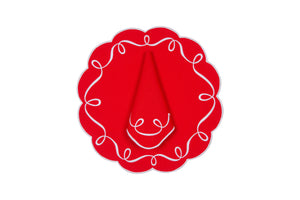 Sylvie Placemat & Napkin Set in Red & White