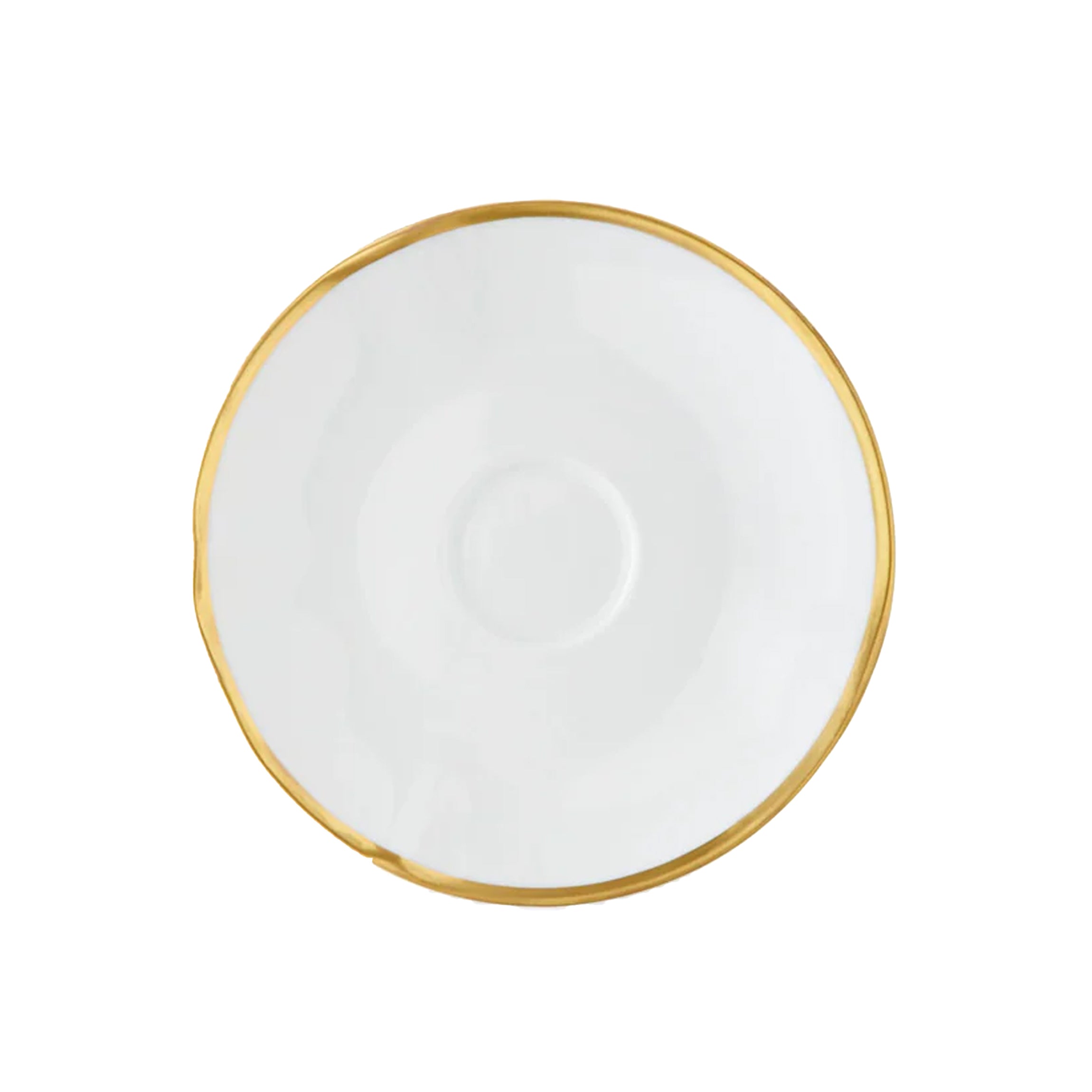 Simply Elegant Tea Saucer in White/Gold