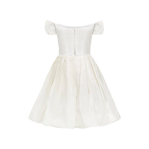 Sissi Silk Taffeta Dress in White