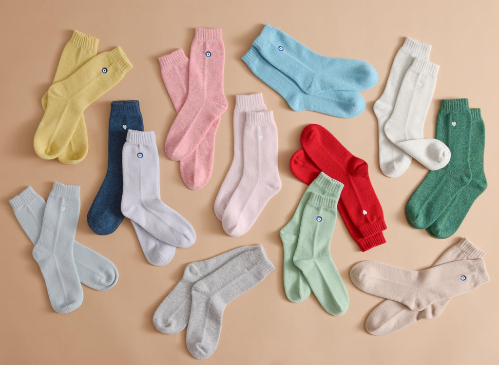 Sleeping Socks Heart in Sterling