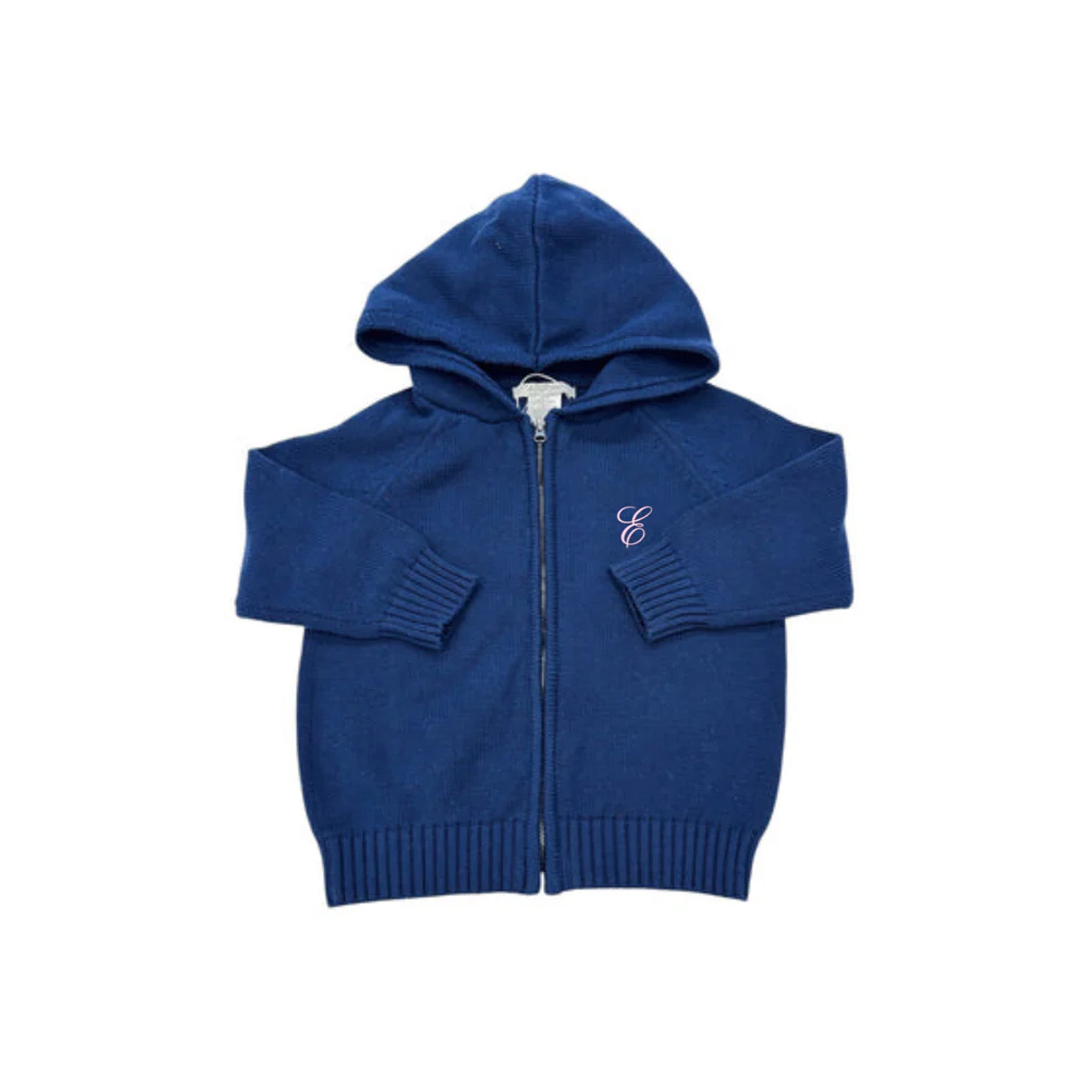 Solid Zip Hoodie in Navy