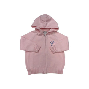 Solid Zip Hoodie in Pink