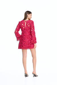 Solsticio Mini Dress in Burgundy