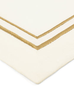 Sophie Classic Two Cord Napkin, Antique Gold, Stitching Detail