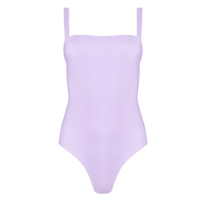 Women’s Lavender Stripe Low Back One Piece