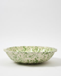 Speckled Serving Bowl, Green and White