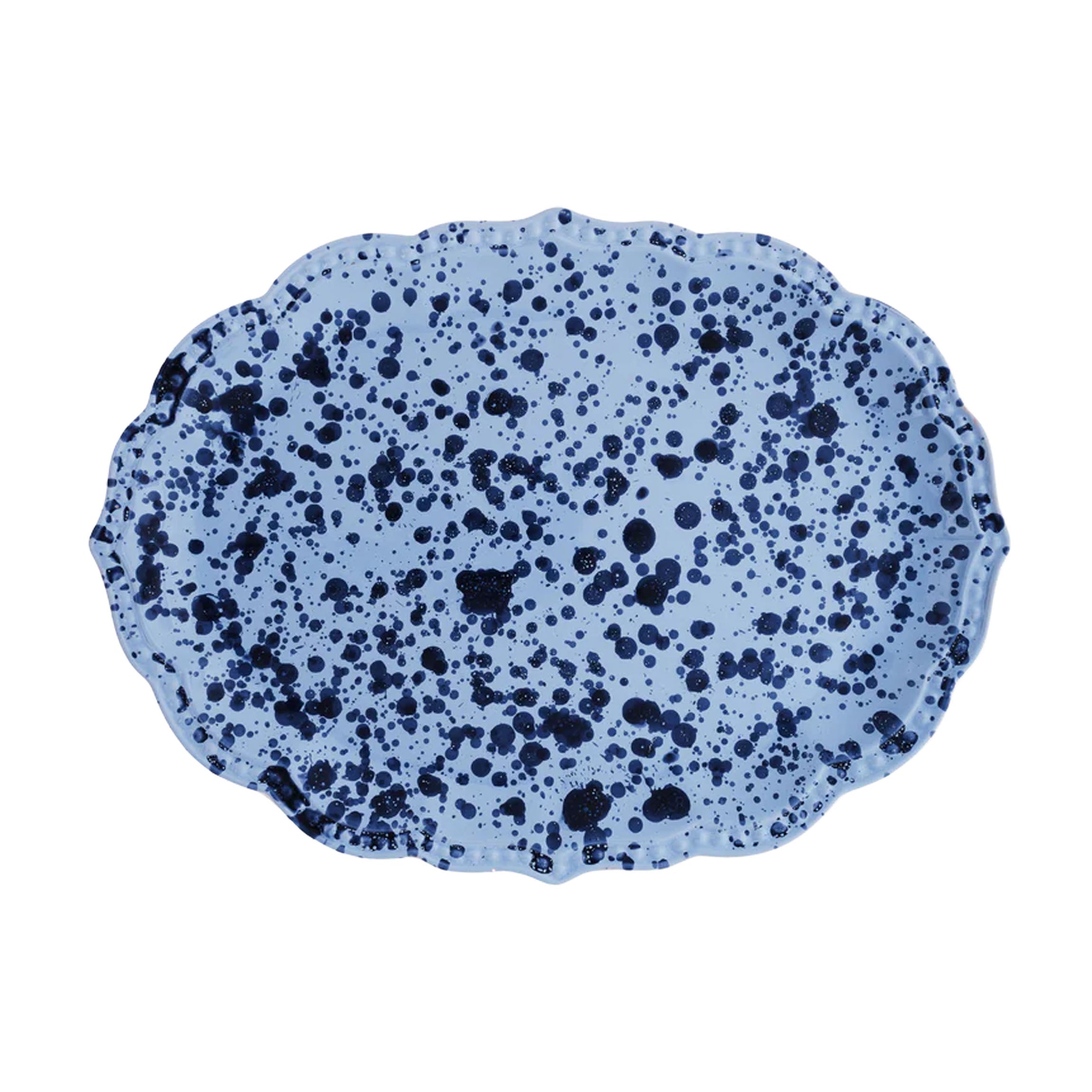 Speckled Serving Plate in Blue