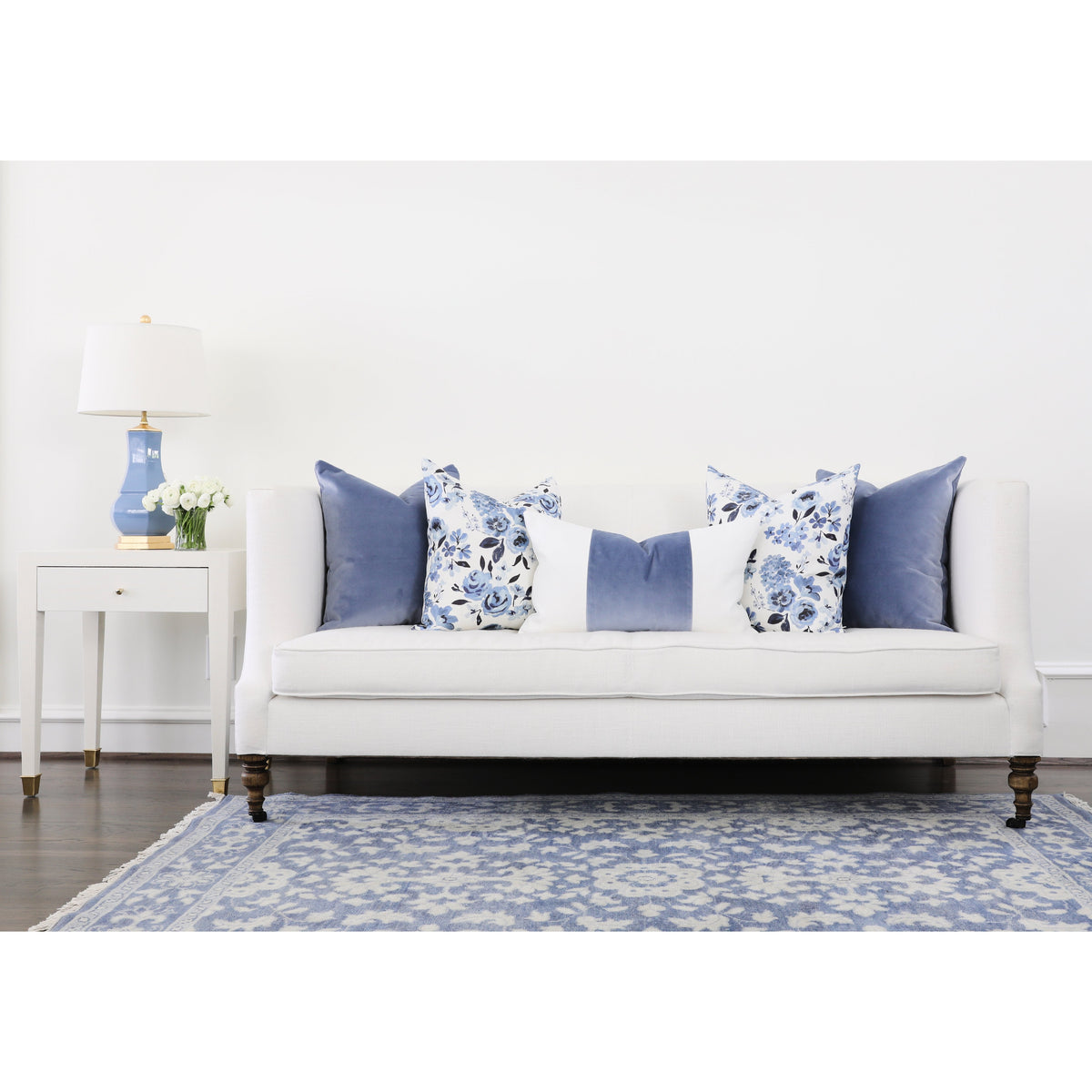 Highland Floral Throw Pillow in Living Room