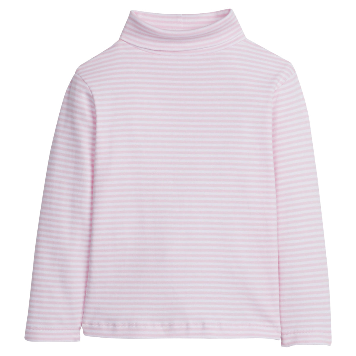 little english classic childrens clothing, girls light pink and white striped turtleneck