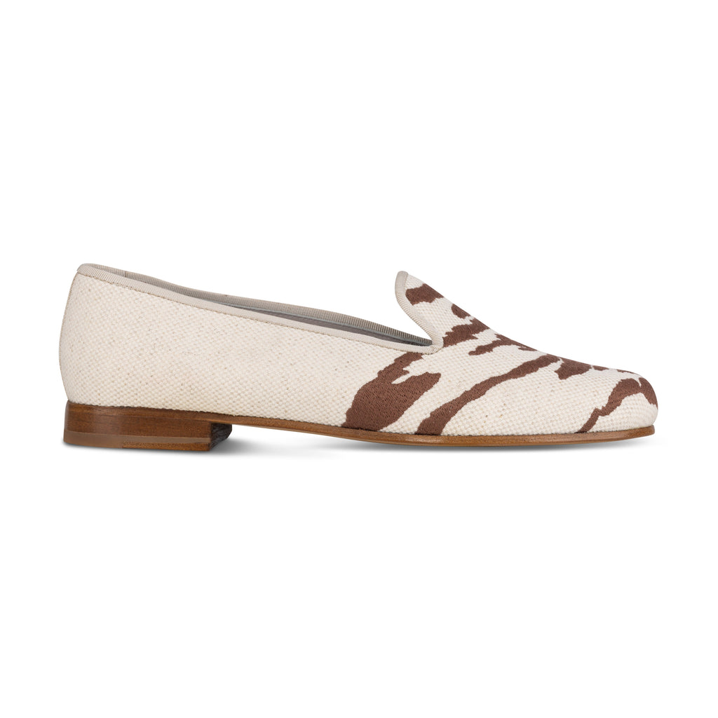 Tigre Espresso Linen Slipper