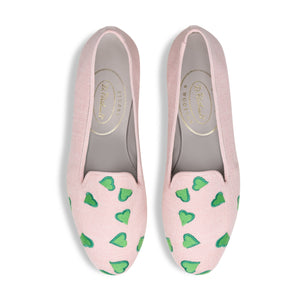 Hearts Bloom Linen Slipper