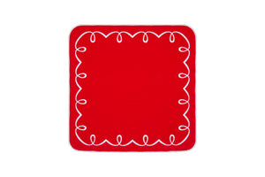 Sylvie Placemat & Napkin Set in Red & White