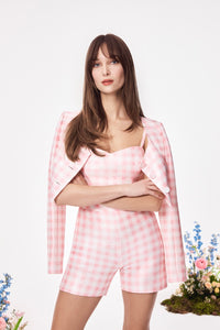 The Mona Short in Pink & White
