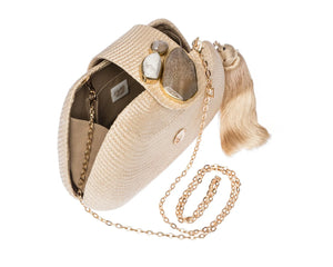Tamu Clutch in Cream