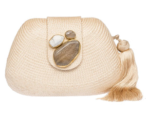 Tamu Clutch in Cream