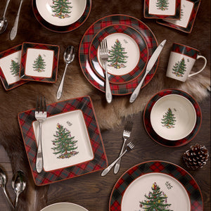 Christmas Tree Tartan 12" Buffet Plate