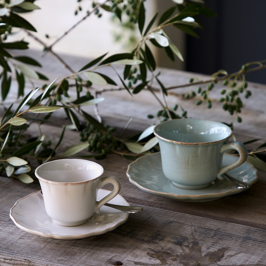Alentejo Collection Coffee Cups & Saucers in Turquoise, Set of 6