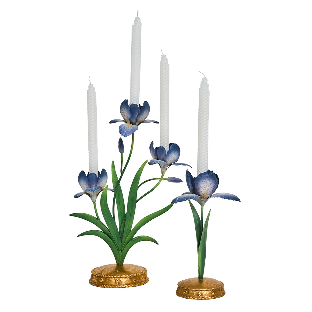 Meadow Walk Iris 14" Centerpiece Candelabra in Chambray