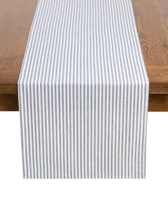 Signature Twill Runner in Navy French Ticking