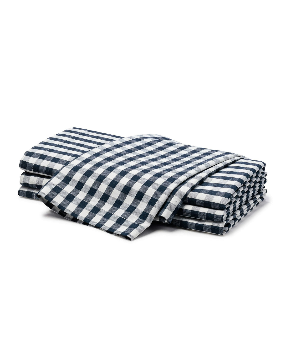 Signature Twill Napkins in Navy French Ticking, Set of 4