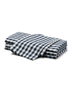 Signature Twill Napkins in Navy French Ticking, Set of 4