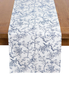 Signature Twill Runner in Navy French Ticking