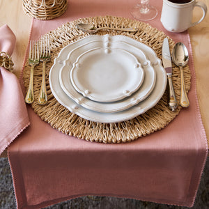 Berry Scallop 18" x 90" Table Runner in Pink