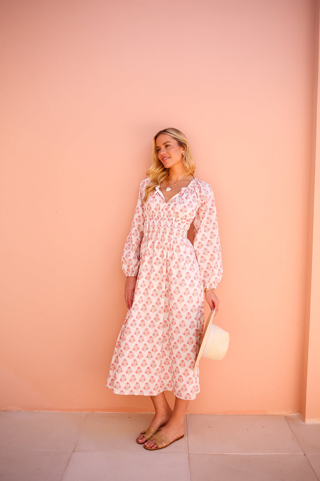 Pink floral dress