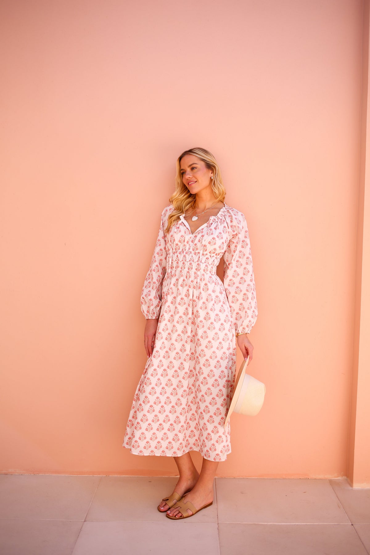 Pink floral dress