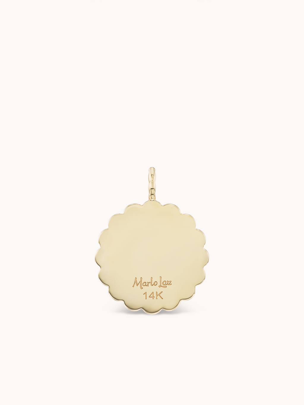 Large Raised Gold Ti Voglio Bene Aqua Necklace