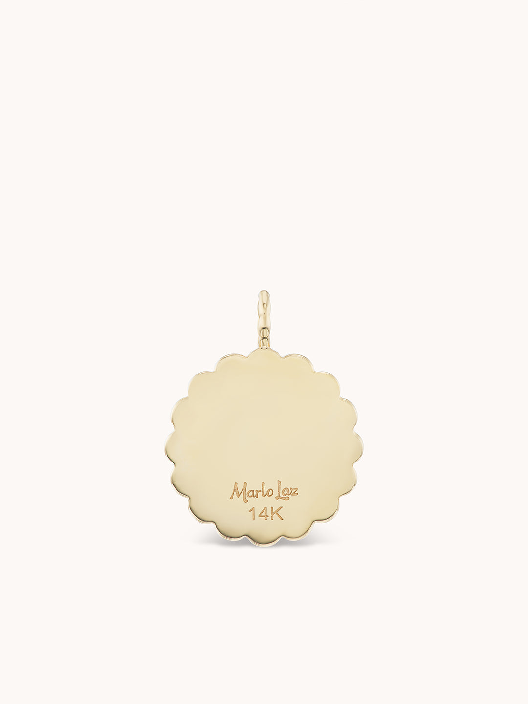 Large Raised Gold Ti Voglio Bene Aqua Necklace