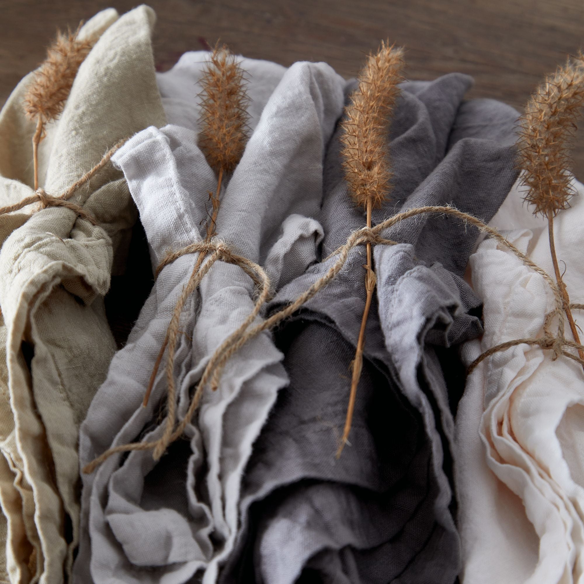 Maria Collection Napkins in Cloud Grey, Set of 4